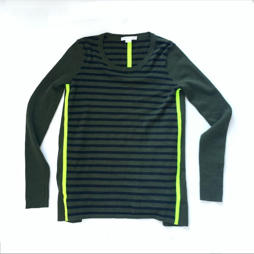 Striped Olive and Black Sweater